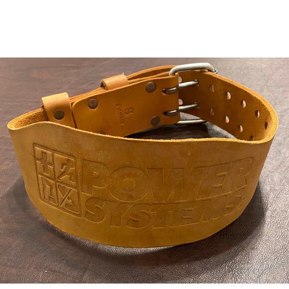 Power Systems Leather Weightlifting Belt Small Tan Double-Prong USA Gym Lift - Picture 1 of 7